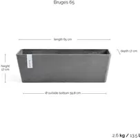 Ecopots kunststof plantenbak bruges 65x20x20 cm grijs     - afbeelding 7