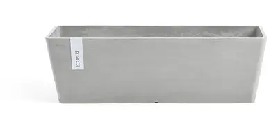 Ecopots kunststof plantenbak bruges 65x20x20 cm witgrijs     - afbeelding 1