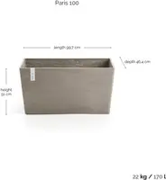 Ecopots kunststof plantenbak paris 100x46.4x51cm taupe     - afbeelding 4