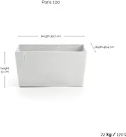 Ecopots kunststof plantenbak paris 100x46.6x51cm puurwit     - afbeelding 4
