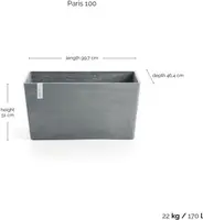 Ecopots kunststof plantenbak paris 99.7x46.4x51cm blauwgrijs     - afbeelding 4