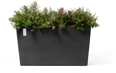Ecopots kunststof plantenbak paris met wielen 100.5x39.6x51.8cm donkergrijs     - afbeelding 3