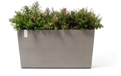 Ecopots kunststof plantenbak paris met wielen 100.5x39.6x51.8cm taupe     - afbeelding 3