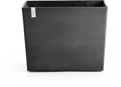 Ecopots kunststof plantenbak paris met wielen 85.2x39.5x65.8cm donkergrijs     - afbeelding 1