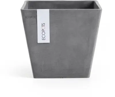 Ecopots kunststof plantenbak rotterdam 20x20x17.5 cm grijs     - afbeelding 1