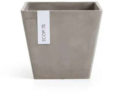 Ecopots kunststof plantenbak rotterdam 20x20x17.5 cm taupe     - afbeelding 1