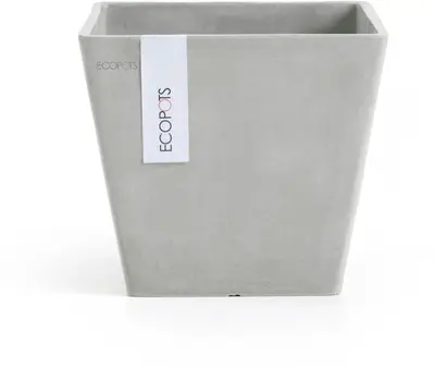 Ecopots kunststof plantenbak rotterdam 20x20x17.5 cm witgrijs     - afbeelding 1