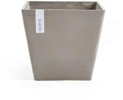 Ecopots kunststof plantenbak rotterdam 30x30x26 cm taupe     - afbeelding 1