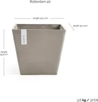 Ecopots kunststof plantenbak rotterdam 40x40x35 cm taupe     - afbeelding 3