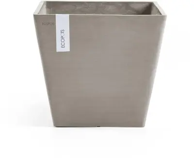 Ecopots kunststof plantenbak rotterdam 40x40x35 cm taupe     - afbeelding 5