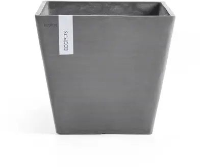 Ecopots kunststof plantenbak rotterdam 50x50x43.5 cm grijs     - afbeelding 1