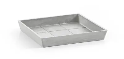 Ecopots kunststof rotterdam schotel 18x18x2.5 cm witgrijs     - afbeelding 1