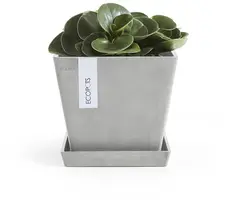 Ecopots kunststof rotterdam schotel 18x18x2.5 cm witgrijs     - afbeelding 2