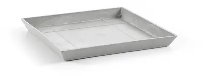 Ecopots kunststof rotterdam schotel 43x43x3.5 cm witgrijs     - afbeelding 1
