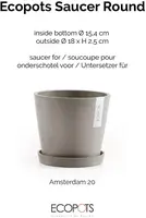Ecopots kunststof schotel 20x2.5 cm taupe     - afbeelding 2
