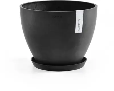 Ecopots kunststof schotel 21x2.5 cm donkergrijs     - afbeelding 2
