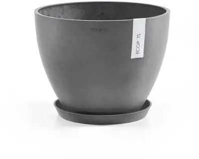 Ecopots kunststof schotel 21x2.5 cm grijs     - afbeelding 2