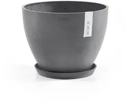 Ecopots kunststof schotel 21x2.5 cm grijs     - afbeelding 2