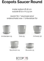 Ecopots kunststof schotel 21x2.5 cm witgrijs     - afbeelding 6
