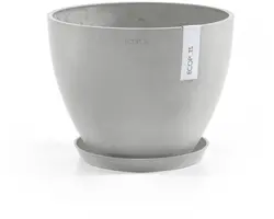 Ecopots kunststof schotel 21x2.5 cm witgrijs     - afbeelding 4