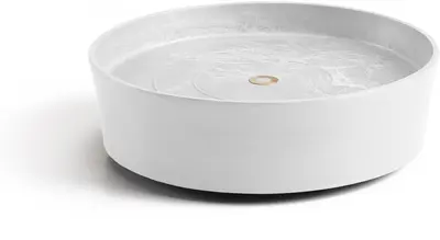 Ecopots kunststof schotel met wielen 28.7x8.3 cm puurwit     - afbeelding 1