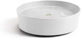 Ecopots kunststof schotel met wielen 28.7x8.3 cm puurwit     - afbeelding 1