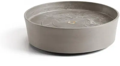 Ecopots kunststof schotel met wielen 28.7x8.3 cm taupe     - afbeelding 1