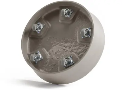 Ecopots kunststof schotel met wielen 28.7x8.3 cm taupe     - afbeelding 8