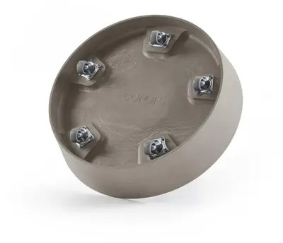 Ecopots kunststof schotel met wielen 28.7x8.3 cm taupe     - afbeelding 5