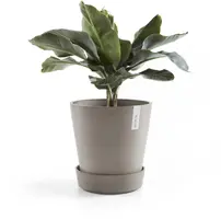 Ecopots kunststof schotel met wielen 28.7x8.3 cm taupe     - afbeelding 6
