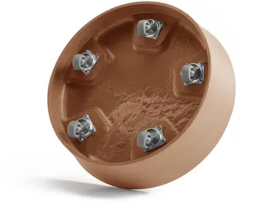 Ecopots kunststof schotel met wielen 28.7x8.3 cm terracotta     - afbeelding 11