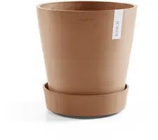 Ecopots kunststof schotel met wielen 28.7x8.3 cm terracotta     - afbeelding 7