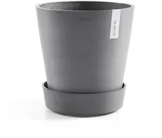 Ecopots kunststof schotel met wielen 41.6x9 cm grijs     - afbeelding 2