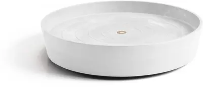 Ecopots kunststof schotel met wielen 41.6x9 cm puurwit     - afbeelding 1