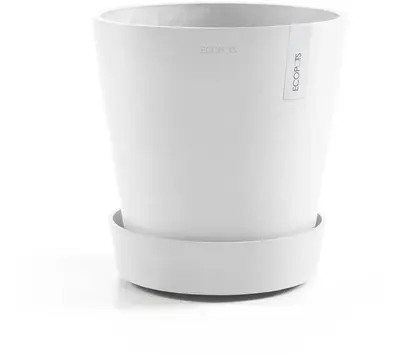 Ecopots kunststof schotel met wielen 41.6x9 cm puurwit     - afbeelding 6