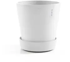 Ecopots kunststof schotel met wielen 41.6x9 cm puurwit     - afbeelding 6