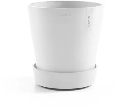 Ecopots kunststof schotel met wielen 41.6x9 cm puurwit     - afbeelding 4