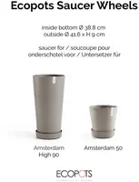 Ecopots kunststof schotel met wielen 41.6x9 cm taupe     - afbeelding 10