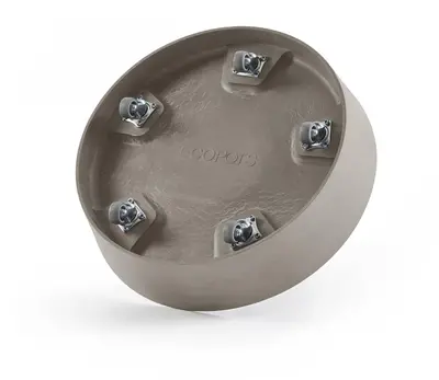 Ecopots kunststof schotel met wielen 41.6x9 cm taupe     - afbeelding 5