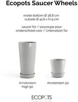 Ecopots kunststof schotel met wielen 41.6x9 cm witgrijs     - afbeelding 10