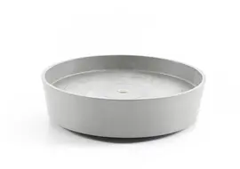 Ecopots kunststof schotel met wielen 41.6x9 cm witgrijs     - afbeelding 1