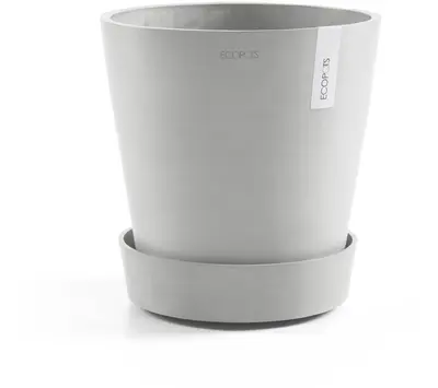 Ecopots kunststof schotel met wielen 41.6x9 cm witgrijs     - afbeelding 4