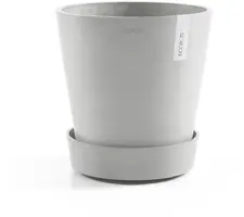 Ecopots kunststof schotel met wielen 41.6x9 cm witgrijs     - afbeelding 4
