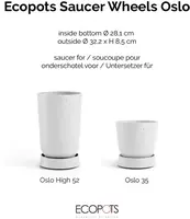 Ecopots kunststof schotel met wielen oslo schotel 32.2x8.5 cm puurwit     - afbeelding 7