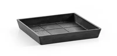 Ecopots kunststof schotel rotterdam schotel 18x18x2.5 cm donkergrijs     - afbeelding 1