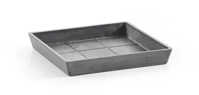 Ecopots kunststof schotel rotterdam schotel 18x18x2.5 cm grijs     - afbeelding 1