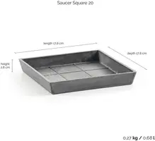 Ecopots kunststof schotel rotterdam schotel 18x18x2.5 cm grijs     - afbeelding 3