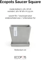 Ecopots kunststof schotel rotterdam schotel 18x18x2.5 cm witgrijs     - afbeelding 4