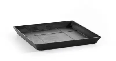 Ecopots kunststof schotel rotterdam schotel 28x28x3 cm donkergrijs     - afbeelding 1