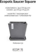 Ecopots kunststof schotel rotterdam schotel 43x43x3.5 cm grijs     - afbeelding 2